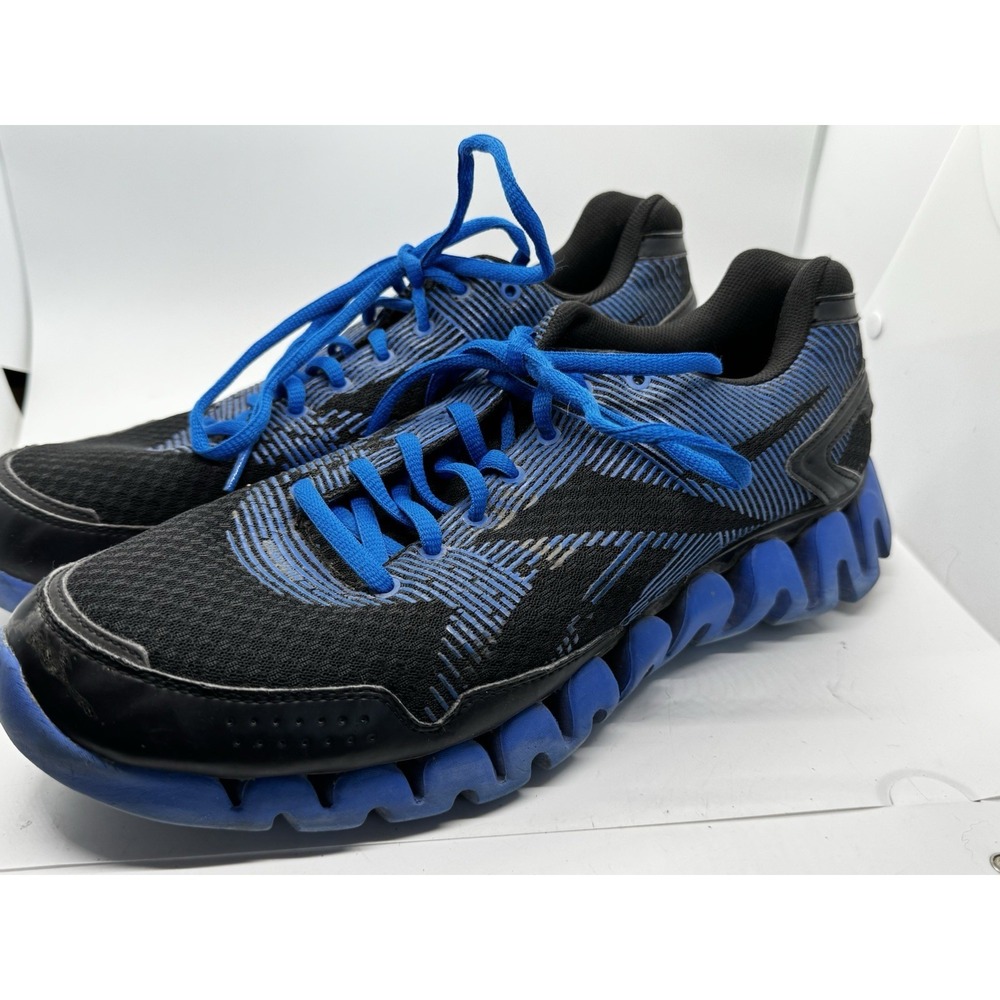 Reebok Zig Dynamic Zigtech Black Blue Running Gym Sneakers Men Size 12 EUC SB20